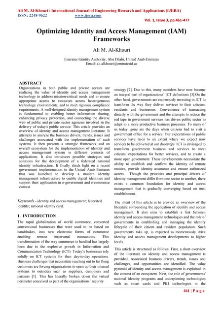 Optimizing Identity and Access Management (IAM) Frameworks