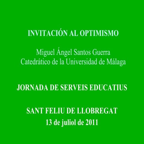INVITACIÓN AL OPTIMISMO