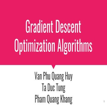 Overview on Optimization algorithms in Deep Learning | PPT