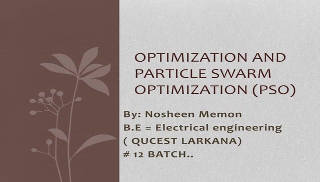 Particle swarm optimization | PPT