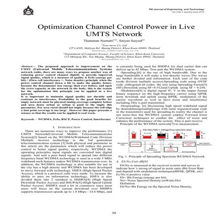 Optimization channal contral power in live umts network