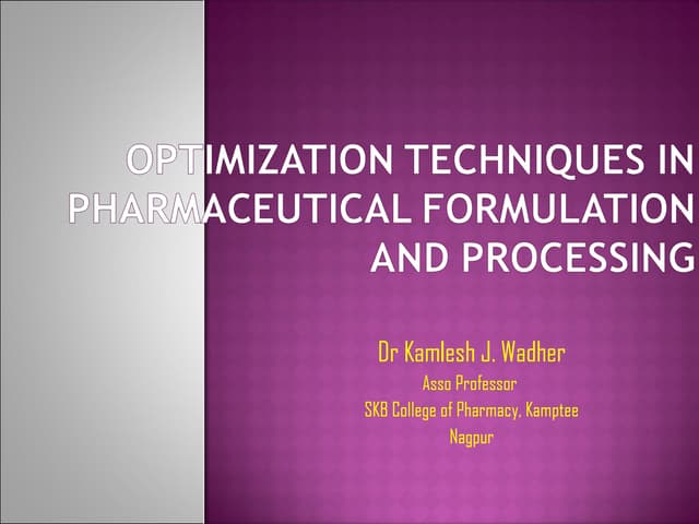 Optimization