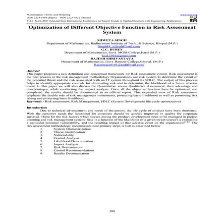 Optimization of different objective function in risk assessment  system