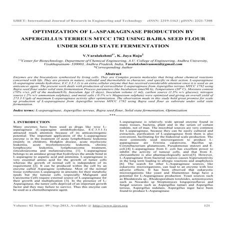Optimization of l asparaginase production by