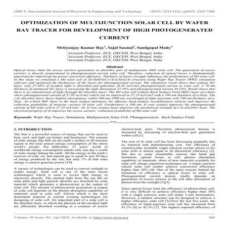Tandem Silicon Solar Cell | PDF