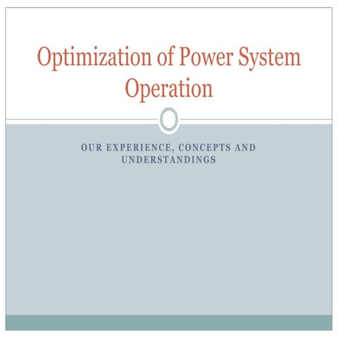 Optimization of power sytem