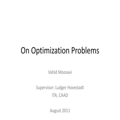 On Optimization Problems | PPT
