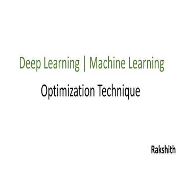 Optimization techniq