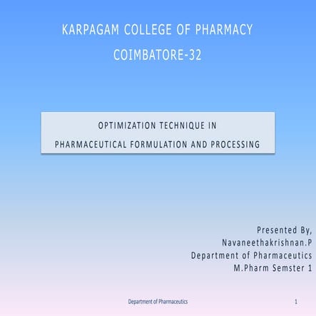 Optimization technique | PPT