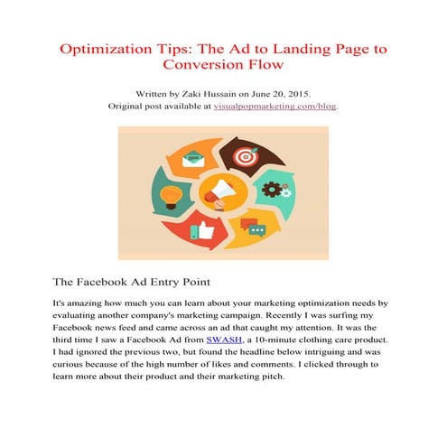 Optimization Tips: The Ad to Landing Page to Conversion Flow