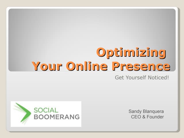 Optimize Your Online Presence