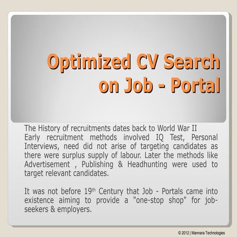 Cv Search On Job Portal