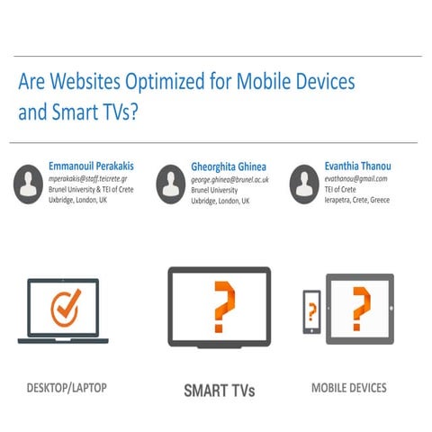 Are Websites Optimized for Mobile Devices and Smart TVs ?