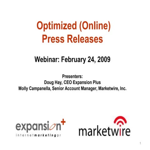 Optimized Press Release Webinar Feb2409 Epmw