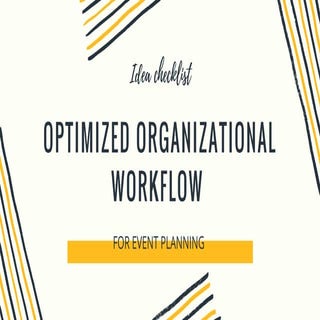 Optimized workflow for event planning