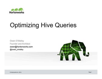 Optimizing Hive Queries