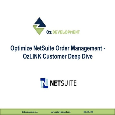 Optimize NetSuite Order Management with OzLINK