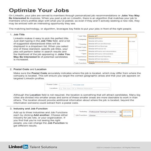 Optimize your jobs on LinkedIn
