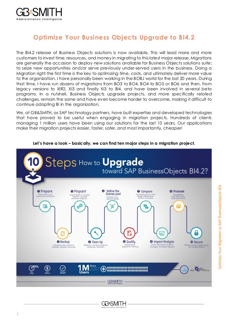 optimize business objects migration to bi4 2 business objects