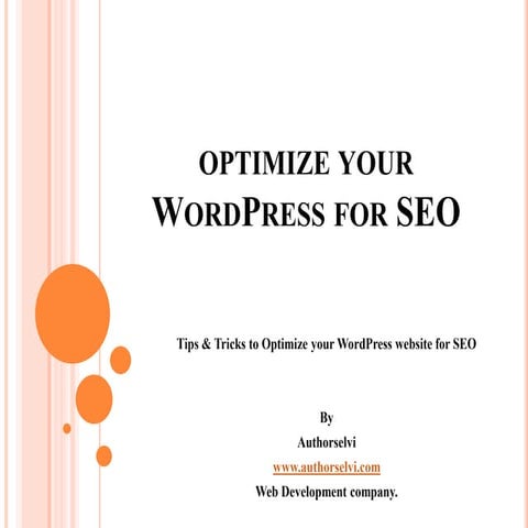 Optimize your WordPress for SEO