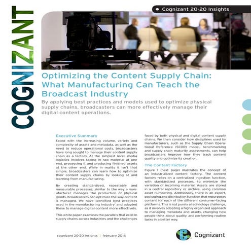 Optimizing the Content Supply Chain: What Manufacturing Can Teach the Broadca...