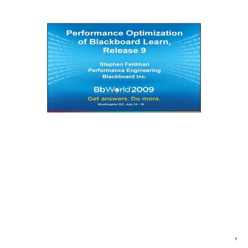 Optimizing BbLearn R9