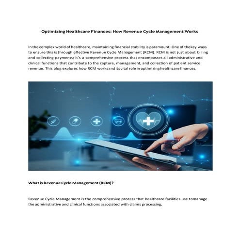 Healthcare Revenue Cycle Management: A Complete Guide | PDF