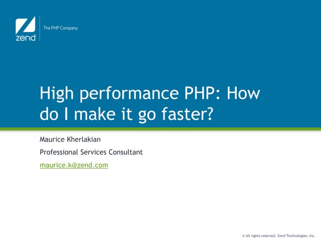 High performance PHP: Scaling and getting the most out of your infrastructure