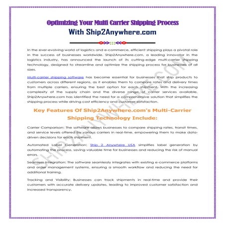 Top 10 Best Shipping Software tools for eCommerce Store | PDF