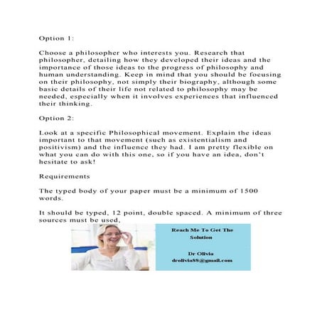 Option 1Choose a philosopher who interests you. Research that p.docx