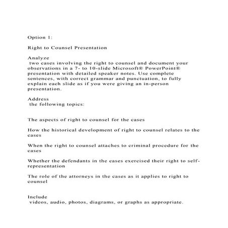 Option 1Right to Counsel PresentationAnalyze two case.docx