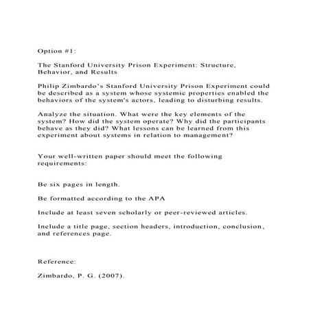 Option #1The Stanford University Prison Experiment Structu.docx