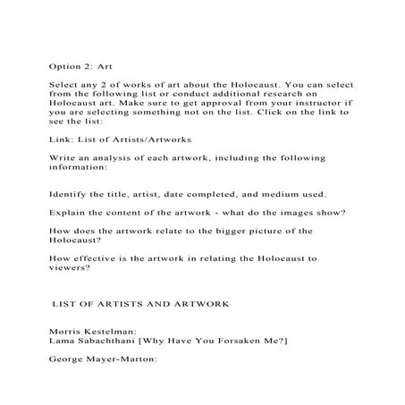 Option 2 ArtSelect any 2 of works of art about the Holocaus.docx