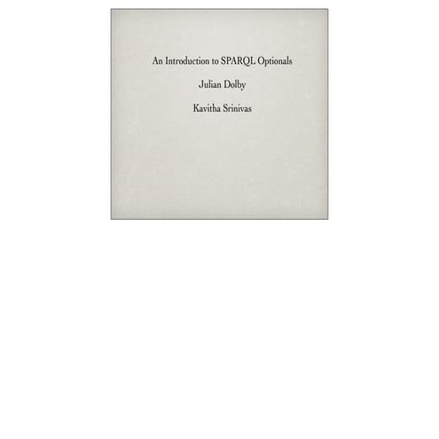 Using SPARQL Optionals