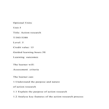Optional Units Unit 5 Title Action research T5.docx