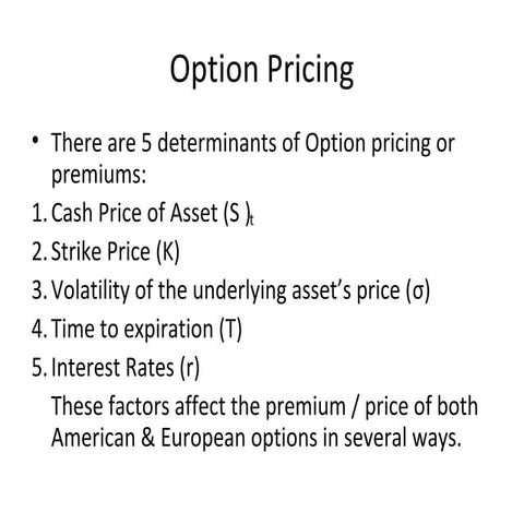 Option pricing