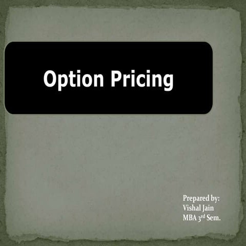 Option pricing model
