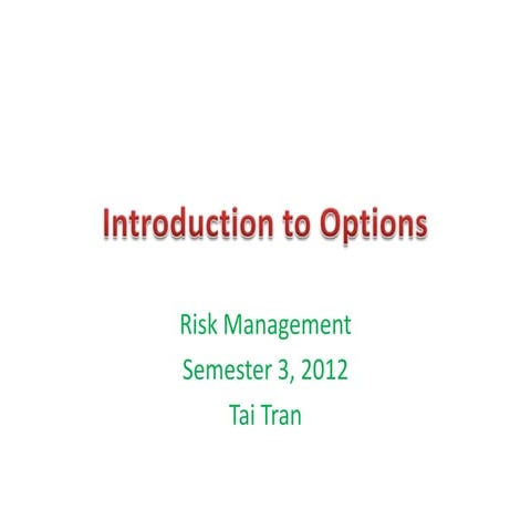 RMIT Vietnam - Risk Management - Options