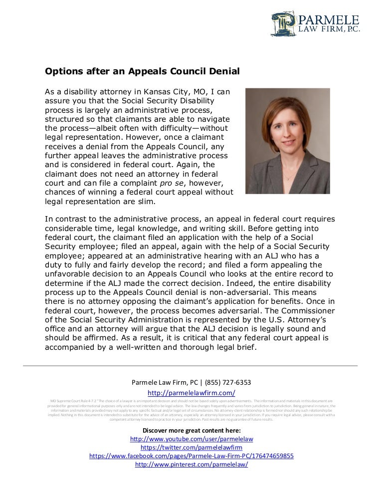 Options After An Appeals Council Denial