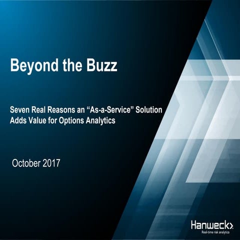 The Value of Options Analytics "as-a-Service"