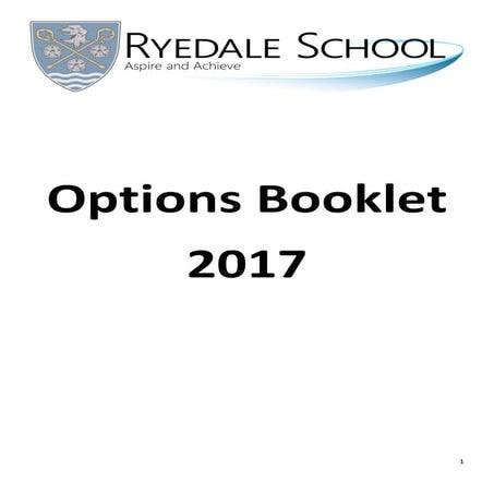 Ryedale School Options booklet 2017