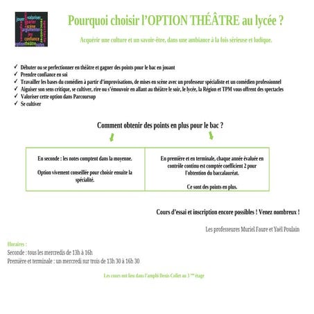 Option théâtre | PPT