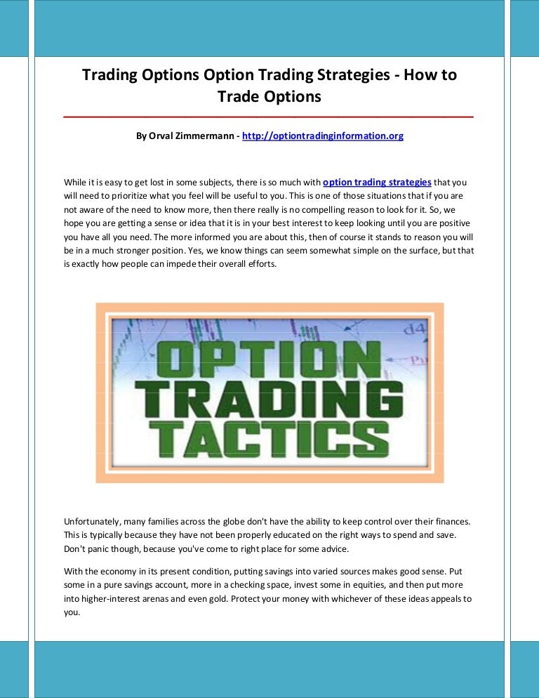 Options trading strategies pdf