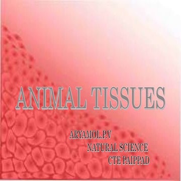 E  LEARNING MATERIAL animal tissues