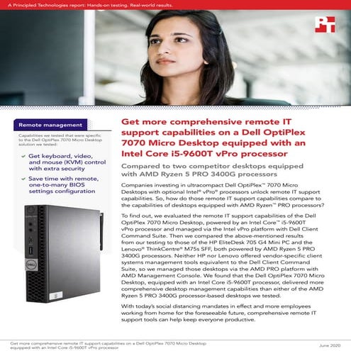 Get more comprehensive remote IT support capabilities on a Dell OptiPlex 7070...