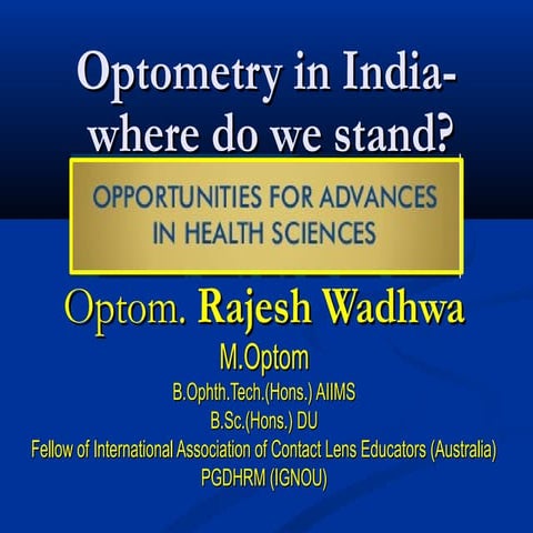 Optometry in india where do we stand small