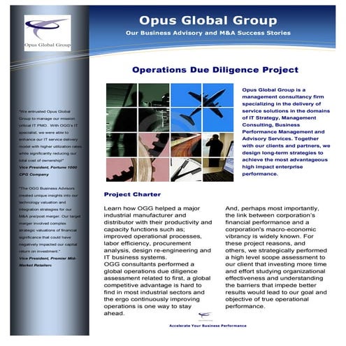 Opus Global Group - Operations Due Diligence Project