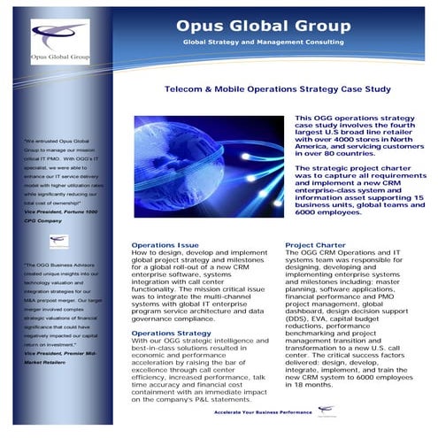 Telecom and Mobile Operations White Paper