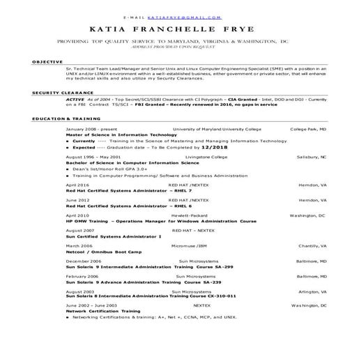 Katia frye resume 2016   no address