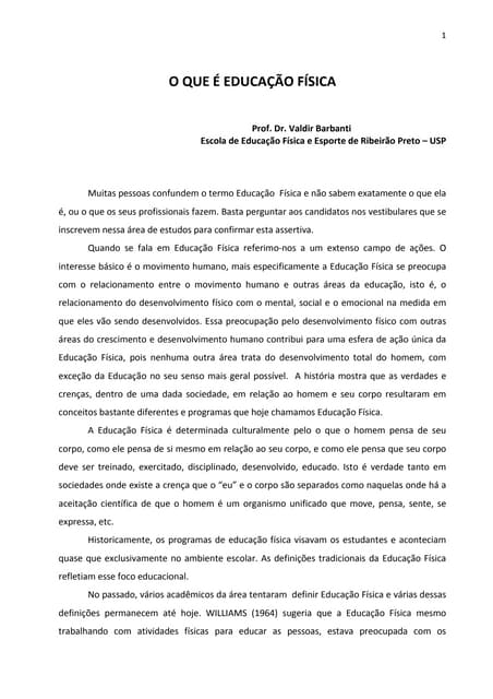 O que é educacao fisica? | PDF